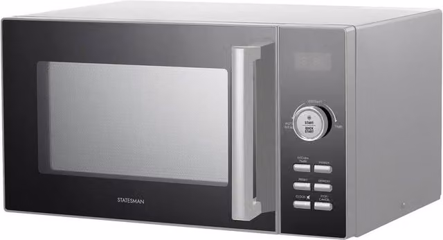 Statesman 23L 900W Digital Solo Microwave in Silver with Stainless Steel Cavity