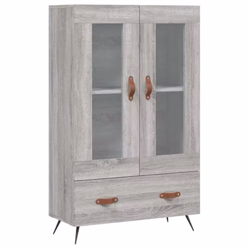 vidaXL Modern Grey Highboard in Engineered Wood W/D/H: 69.5 x 31.0 x 115.0 cm