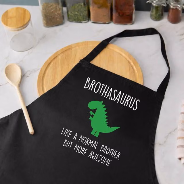 60 Second Makeover Brothasaurus Men's Cotton Apron in Black