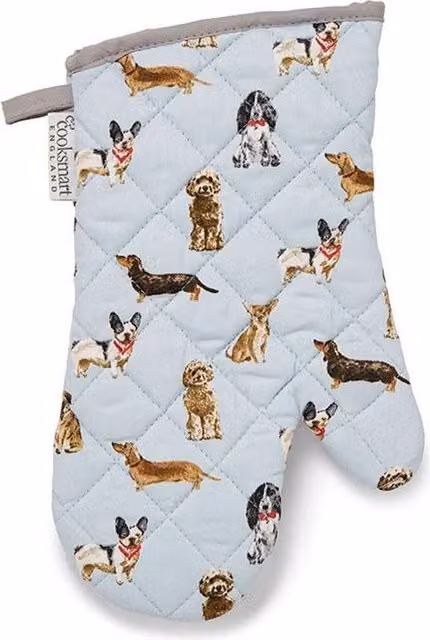Cooksmart Curious Dogs Cotton Oven Glove in Multicolour Blue
