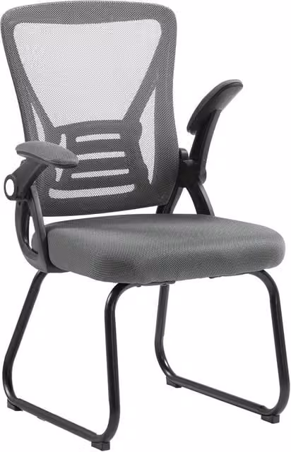 HOMCOM Office Chair with Mesh Backrest and Steel Legs in Dark Grey