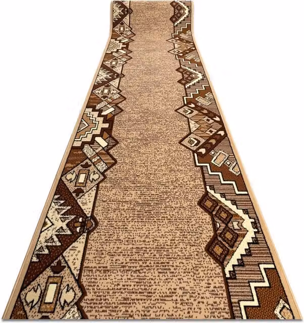 RugsX Bcf Baryton Ethnic Runner in Beige, W: 120 cm, L: 200 cm