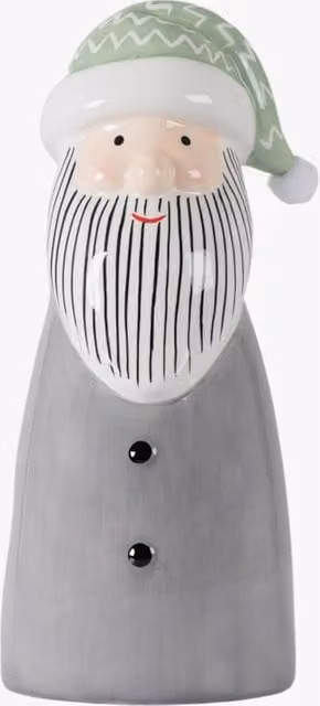Perch & Parrow Scandi Santa Large Grey Ceramic Tabletop Christmas Decoration