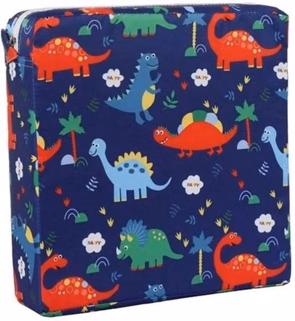 PAWNORA Dinosaur Booster Sponge Pad Seat Cushion for Children in Blue and White