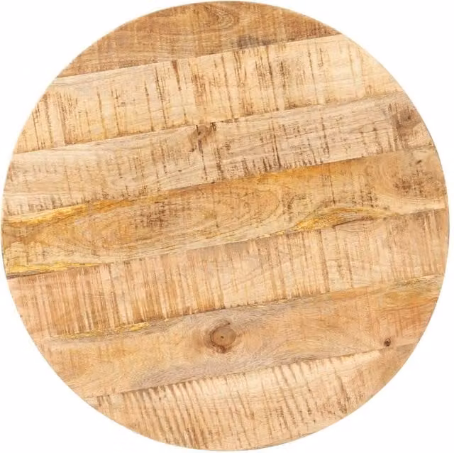 Berkfield Home Durable Round Mango Wood Bistro Table in Brown and Black, Diameter: 60 cm, Height: 75 cm