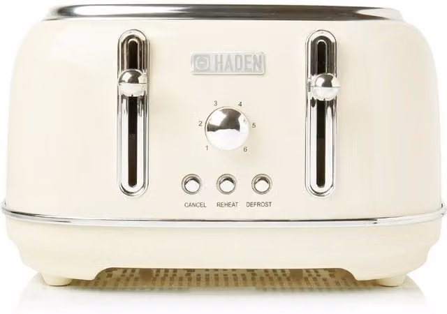 Haden Highclere 4 Slice Stainless Steel Toaster in Beige