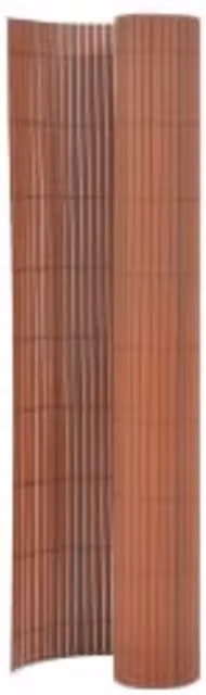 Berkfield Home Double-Sided Brown PVC Garden Fence, H: 90 cm, W: 400 cm