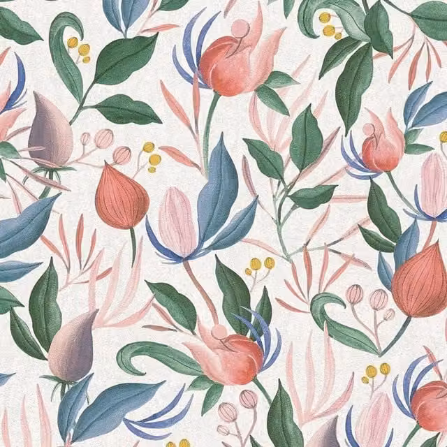 Holden Décor Cosmopolitan Still Bloom Floral Wallpaper in Beige and Cream