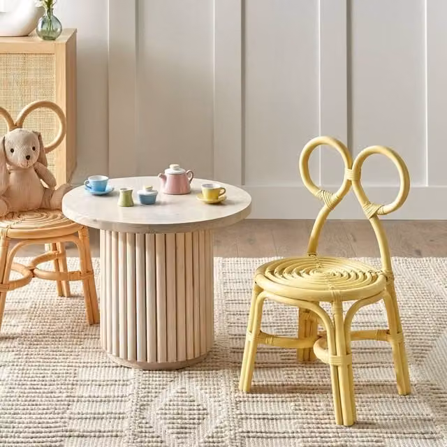 Wyld Haus Kids Rattan Chair in Yellow