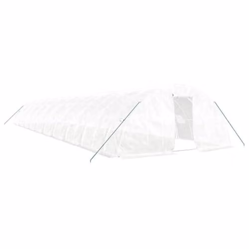 vidaXL Greenhouse with Steel Frame in White, 100 m2, W: 20 m, D: 5 m, H: 2.3 m