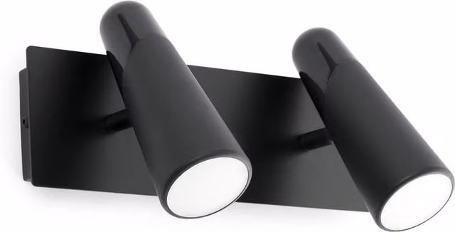 Faro Lao LED 2 Light Adjustable Wall Spotlight in Black