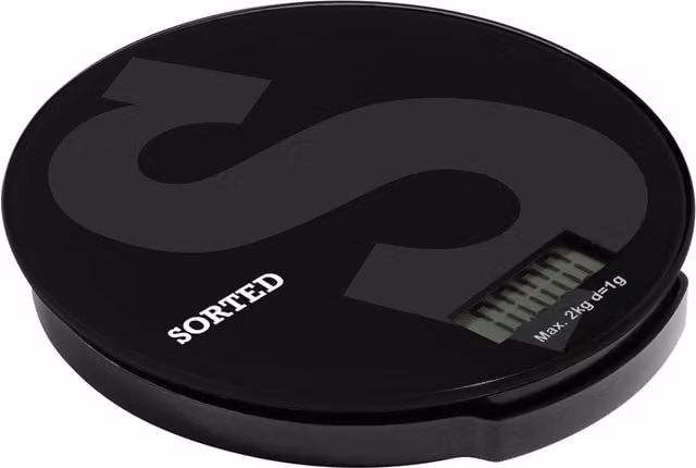 Orsina Black Glass Digital Kitchen Scale with 2kg Capacity
