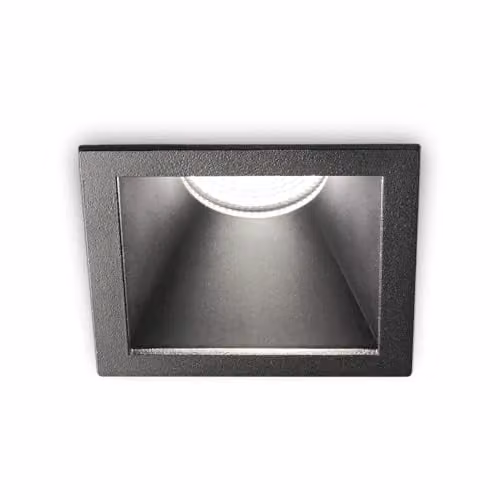 Netlighting Game Square Recessed LED Downlight, Black, 1100Lm, 3000K Warm White