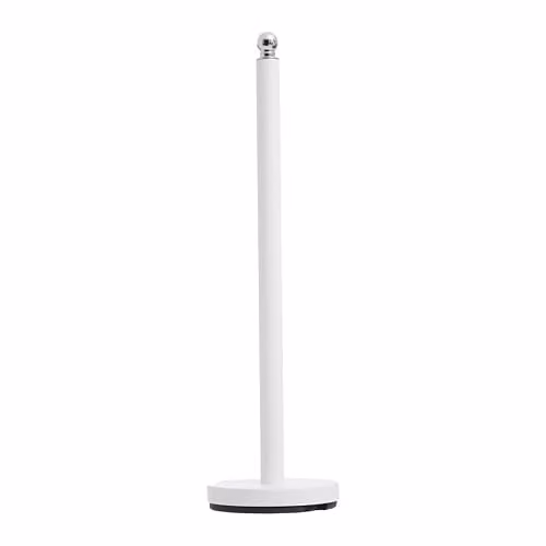 Orsina Freestanding White Toilet Roll Holder with Spare Roll Storage and Metal Base