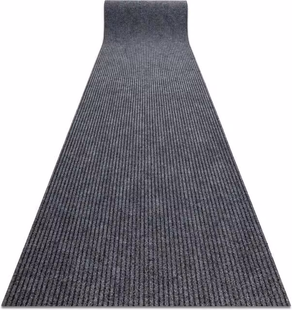 RugsX Non-Slip Grey Polypropylene Runner, W: 80 cm, L: 330 cm